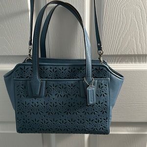Coach Teal Taylor Eyelet Leather Carryall